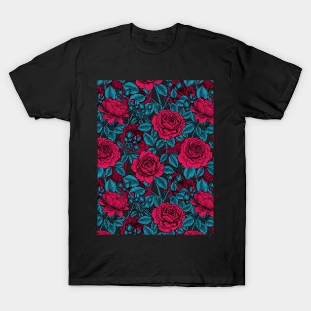 Red roses T-Shirt by katerinamk